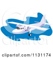 Poster, Art Print Of Retro Plane Over Blue