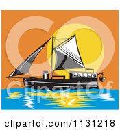 Poster, Art Print Of Schooner Boat At Sunset