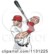 Poster, Art Print Of Retro Male Baseball Athlete At Bat