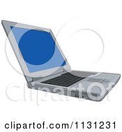 Clipart Of An Open Laptop Computer Royalty Free Vector Illustration by patrimonio