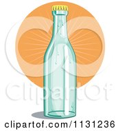 Clipart Of A Retro Soda Bottle And Orange Burst Royalty Free Vector Illustration