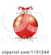 Poster, Art Print Of Red Christmas Bauble And Bow