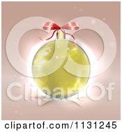Poster, Art Print Of Gold Christmas Bauble And Bow