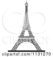 Clipart Of A Black And White Eiffel Tower 1 Royalty Free Vector Illustration