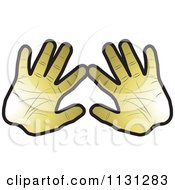Clipart Of Gold Hands Royalty Free Vector Illustration