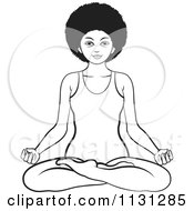 Poster, Art Print Of Black And White African American Woman Meditating