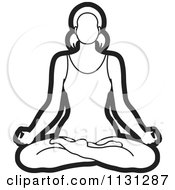 Poster, Art Print Of Outlined Yoga Woman Meditating