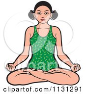 Poster, Art Print Of Black And White Asian Woman Meditating