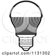 Clipart Of A Black And White LED Light Bulb Royalty Free Vector Illustration