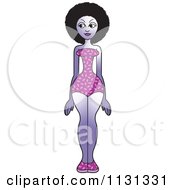Clipart Of A Black Woman Standing In A Swimsuit Royalty Free Vector Illustration