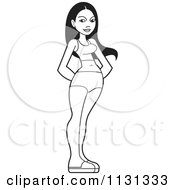 Clipart Of A Black And White Asian Woman In A Bikini Royalty Free Vector Illustration by Lal Perera