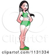 Clipart Of An Asian Woman In A Bikini Royalty Free Vector Illustration