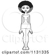 Clipart Of A Black And White African American Woman In A Bikini Royalty Free Vector Illustration by Lal Perera