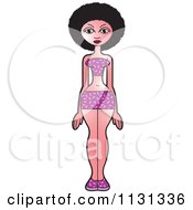 Clipart Of An African American Woman In A Bikini Royalty Free Vector Illustration by Lal Perera