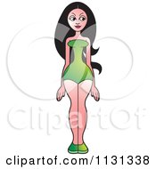 Clipart Of A Woman In A One Piece Bathing Suit Royalty Free Vector Illustration
