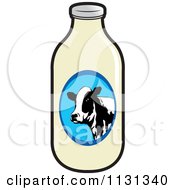 Clipart Of A Milk Bottle Royalty Free Vector Illustration