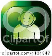 Clipart Of A Green Live Chat Icon Royalty Free Vector Illustration by Lal Perera