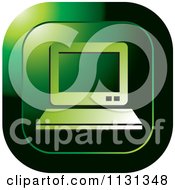 Clipart Of A Green PC Computer Icon Royalty Free Vector Illustration