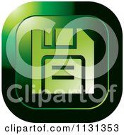Clipart Of A Green Floppy Disc Icon Royalty Free Vector Illustration by Lal Perera