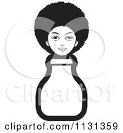 Clipart Of A Black And White Womans Face Over A Bottle Royalty Free Vector Illustration