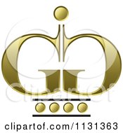 Clipart Of A Gold Crown G Icon Royalty Free Vector Illustration