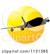 Poster, Art Print Of Silhouetted Airplane And Sun