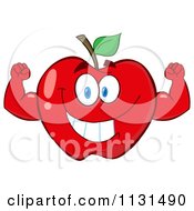 Strong Red Apple Mascot by Hit Toon