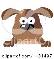 Poster, Art Print Of Brown Dog Over A Sign