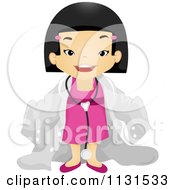 Poster, Art Print Of Happy Asian Girl In A Doctor Suit