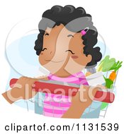 Poster, Art Print Of Happy Black Girl Riding In A Grocery Cart