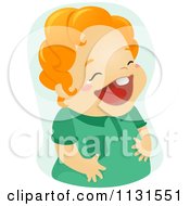 Cartoon Of A Red Haired Boy Laughing Royalty Free Vector Clipart