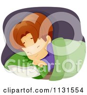 Poster, Art Print Of Boy Clutching His Pillow While Having A Nightmare