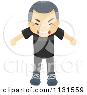 Cartoon Of An Angry Asian Boy Royalty Free Vector Clipart