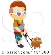 Poster, Art Print Of Blind Boy Walking With A Dog And Cane