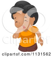 Cartoon Of A Sick Boy Coughing Royalty Free Vector Clipart