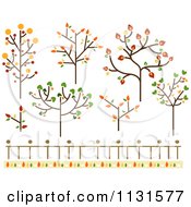 Poster, Art Print Of Autumn Tree And Fence Design Elements