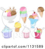 Cartoon Of Ice Cream Treats Royalty Free Vector Clipart