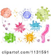 Cartoon Of Colorful Viruses Royalty Free Vector Clipart
