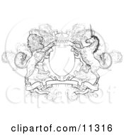 Crown Lion And Unicorn On A Coat Of Arms Clipart Illustration by AtStockIllustration