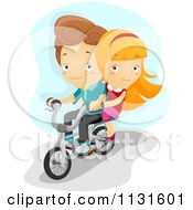 Poster, Art Print Of Boy And Girl Riding A Bike Together