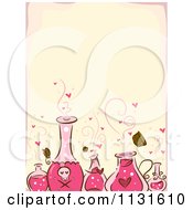 Poster, Art Print Of Love Spell Potion Bottles And Hearts Background