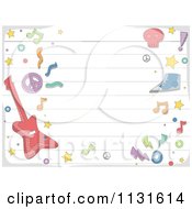 Poster, Art Print Of Ruled Paper And Music Doodle Background
