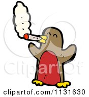 Poster, Art Print Of Smoking Brown And Red Penguin