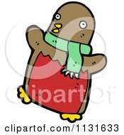 Poster, Art Print Of Brown And Red Penguin Wearing A Scarf