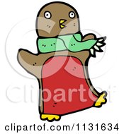 Poster, Art Print Of Brown And Red Penguin Wearing A Scarf