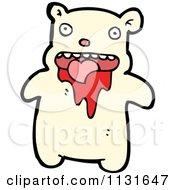 Cartoon Of A Bleeding Polar Bear Royalty Free Vector Clipart