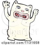 Cartoon Of A Mad Polar Bear Royalty Free Vector Clipart