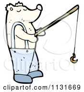 Cartoon Of A Fishing Polar Bear Royalty Free Vector Clipart by lineartestpilot