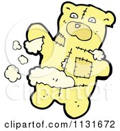 Cartoon Of A Ripped Up Yellow Teddy Bear 3 Royalty Free Vector Clipart