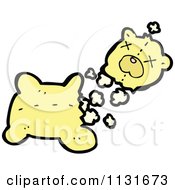 Cartoon Of A Ripped Up Yellow Teddy Bear 2 Royalty Free Vector Clipart